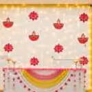 Beautiful Corporate Diwali Reception Decor with Pink and White Floral Hangings.