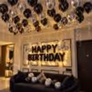 Premium Black & Silver Birthday Room Decoration