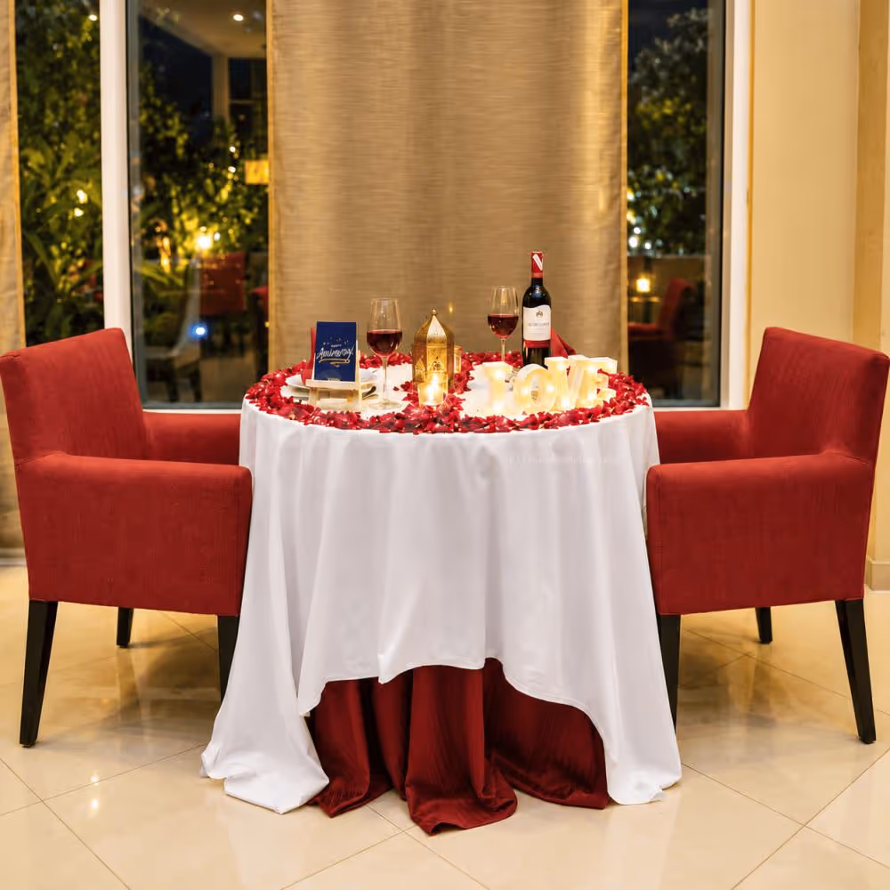 Romantic Karwa Chauth candlelight dinner at Hyatt Place Gurgaon.