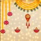 Traditional Diwali Wall Decoration with Lotus and Diya Cutouts
