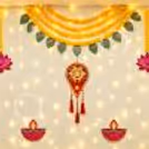 Festive Diwali Wall Decor with Flower Garlands and Decorative Hanging