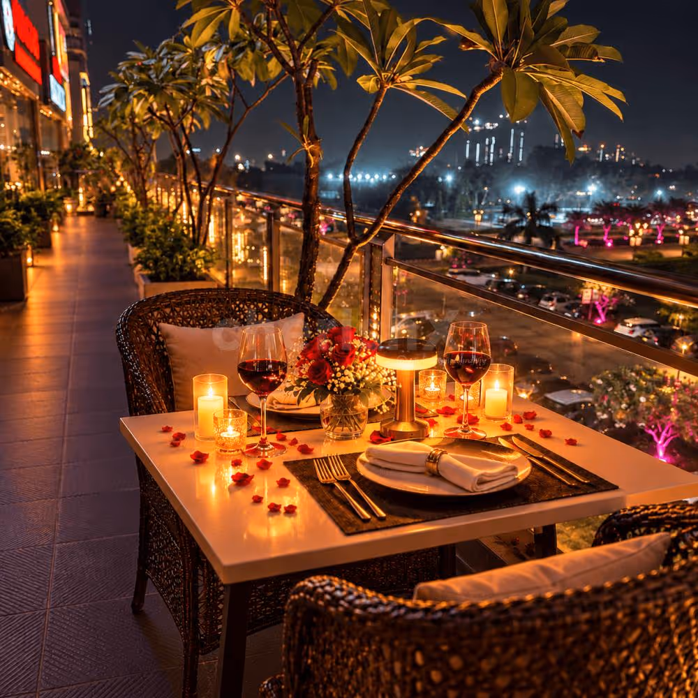 Romantic balcony dining