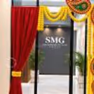 The entrance backdrop of the celebration is embellished with artistic cutouts.