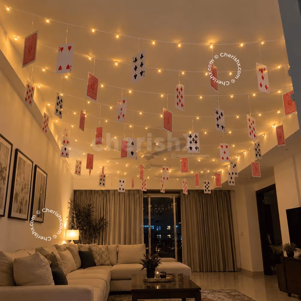 Hanging Playing Cards Ceiling Decoration