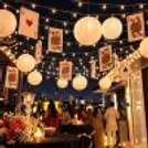 Hanging Lanterns & Cards Party Setup