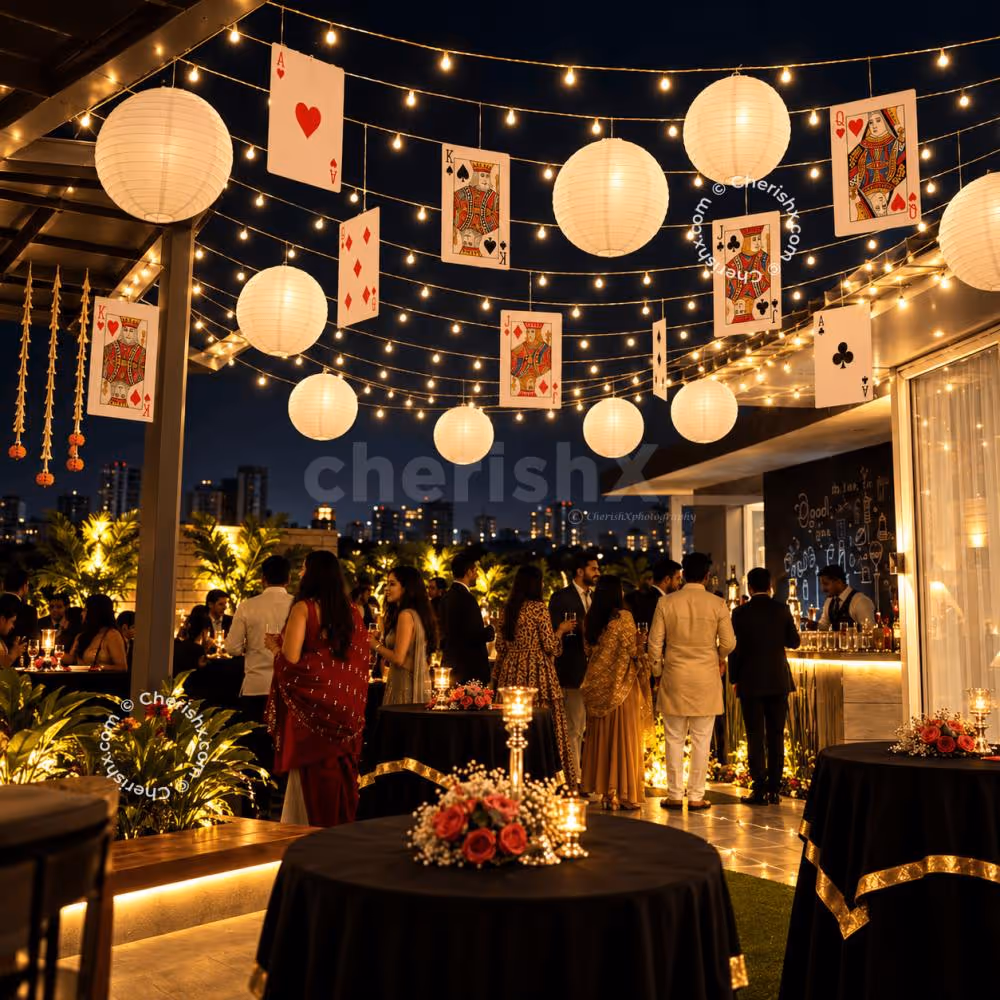 Elegant Card Theme Rooftop Decoration