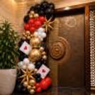 Black Red Gold Casino Balloon Decoration