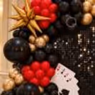 Casino Theme Backdrop with Playing Cards and Dice