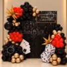 Card Party Balloon Backdrop with Casino Props