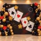 Black & Gold Casino Night Photo Backdrop
