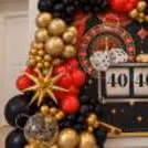 Black Gold & Red Casino Balloon Decoration