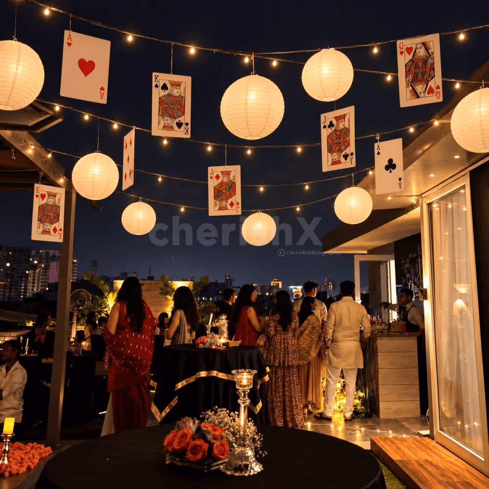 Elegant Card Theme Rooftop Decoration