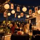 Hanging Lanterns & Cards Party Setup