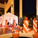 Beautifully Draped Private Cabana with Elegant Lighting and Romantic Décor