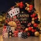 Casino Ring Backdrop with Roulette and Playing Cards