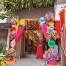 Colourful Diwali Entrance Decor with Traditional Umbrellas