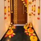 Artificial Jasmine and Marigold Door Toran Decoration with Hanging Tassels