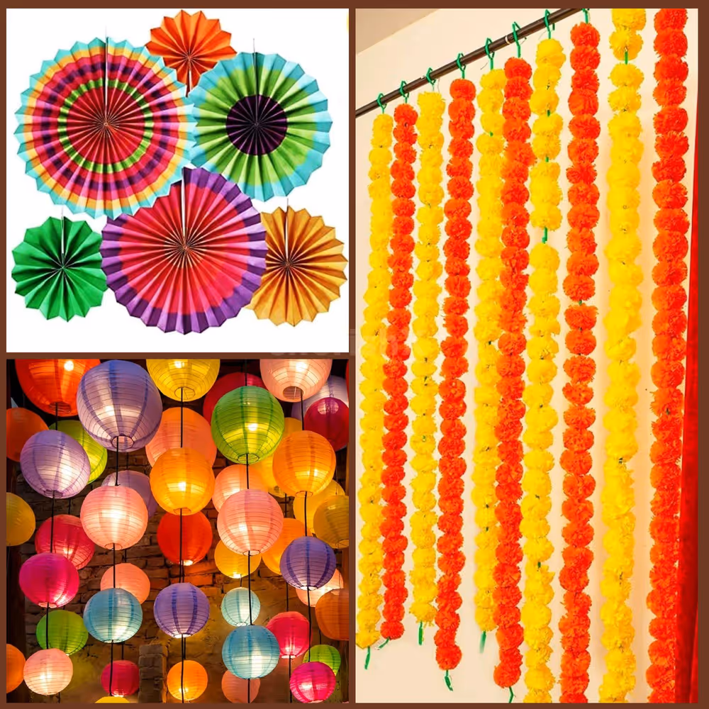 Rosettes and Hanging Diyas included