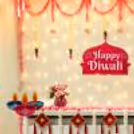 Happy Diwali sunboard, and lotus cutouts add positivity to the celebration