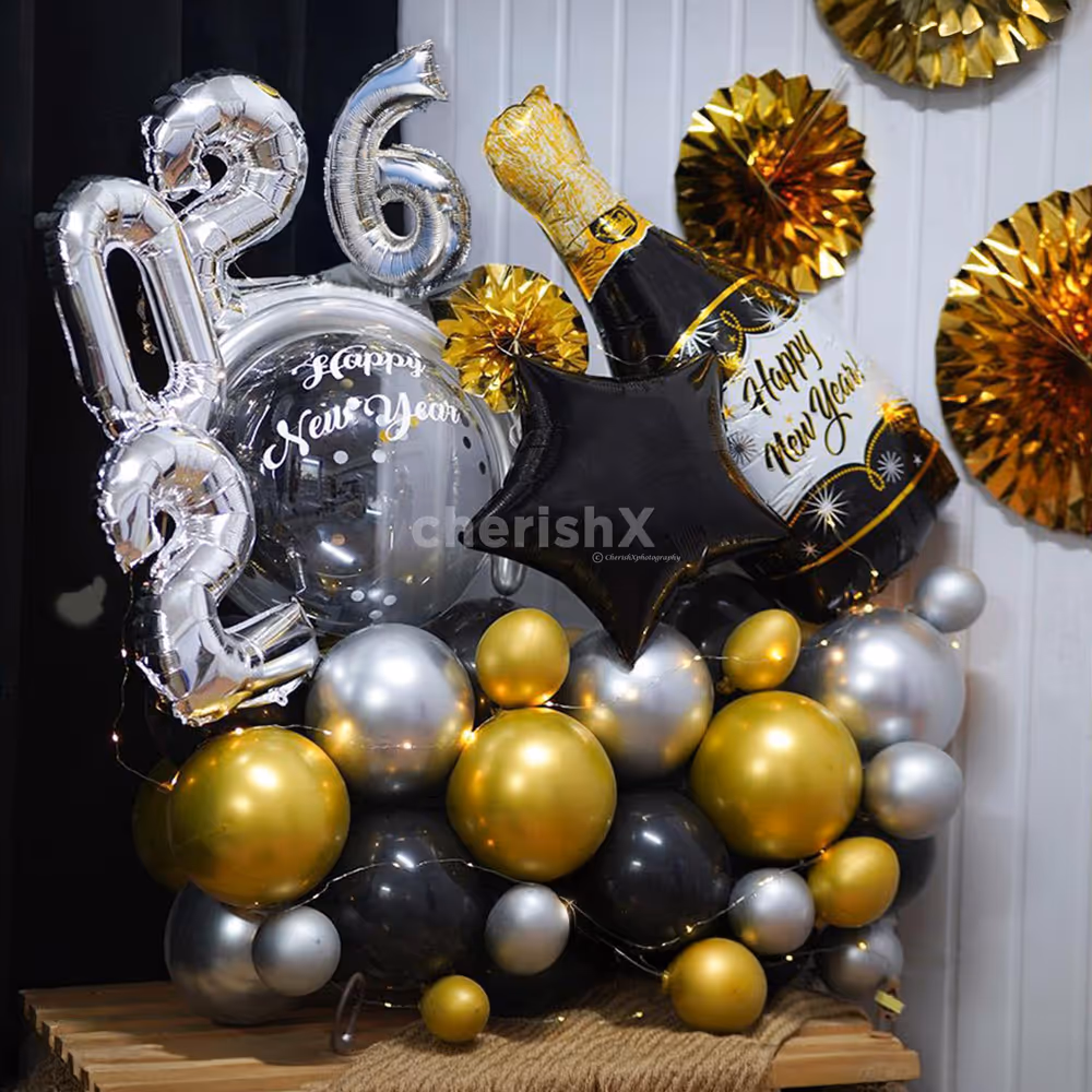 2026 is here and is our beautiful New Year balloon bouquet