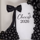 The sunboard stand with glossy vinyl print features bold New Year graphics, setting the party mood.