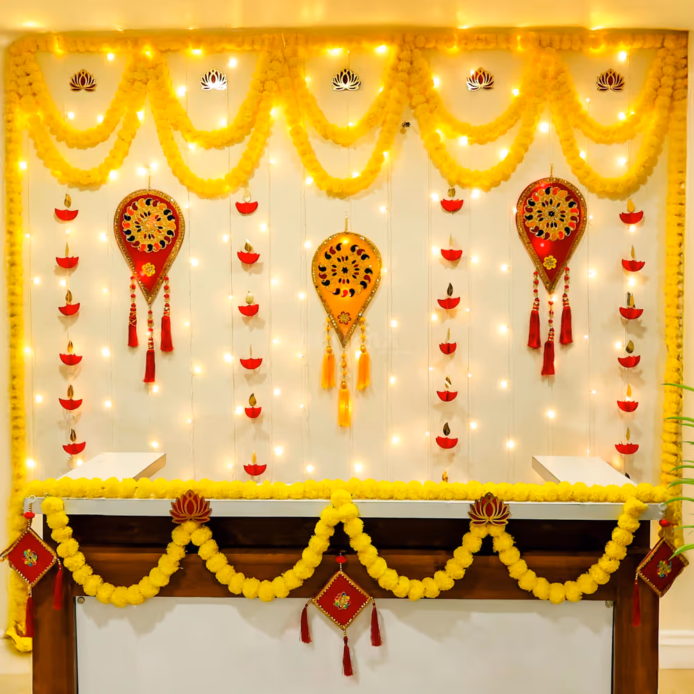 Mud pots represent cultural aesthetics in this Diwali festive arrangement