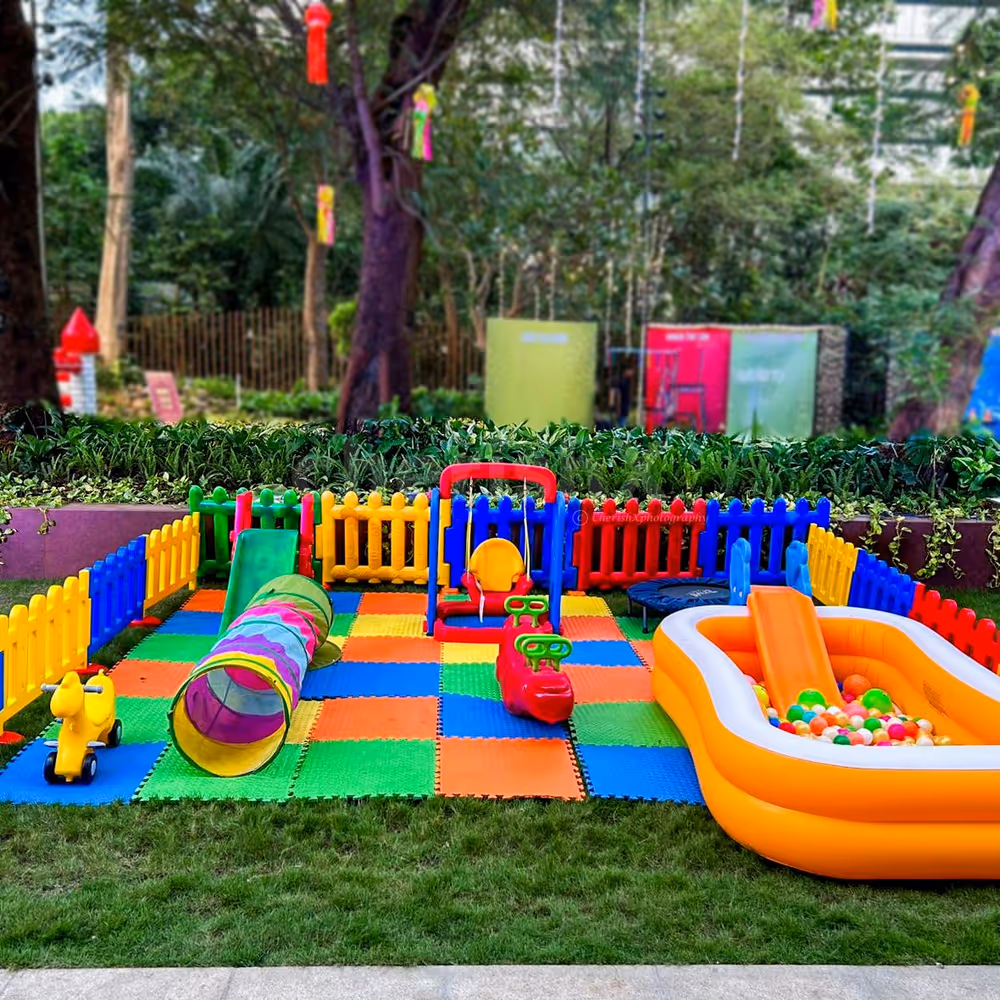 Kids enjoy multiple activities in one safe and vibrant setup