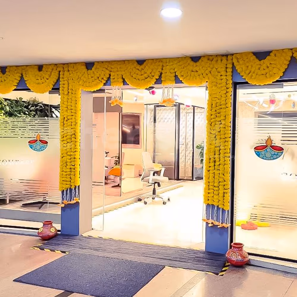 Indian craft decoration revives the modern office decor with subtle elements