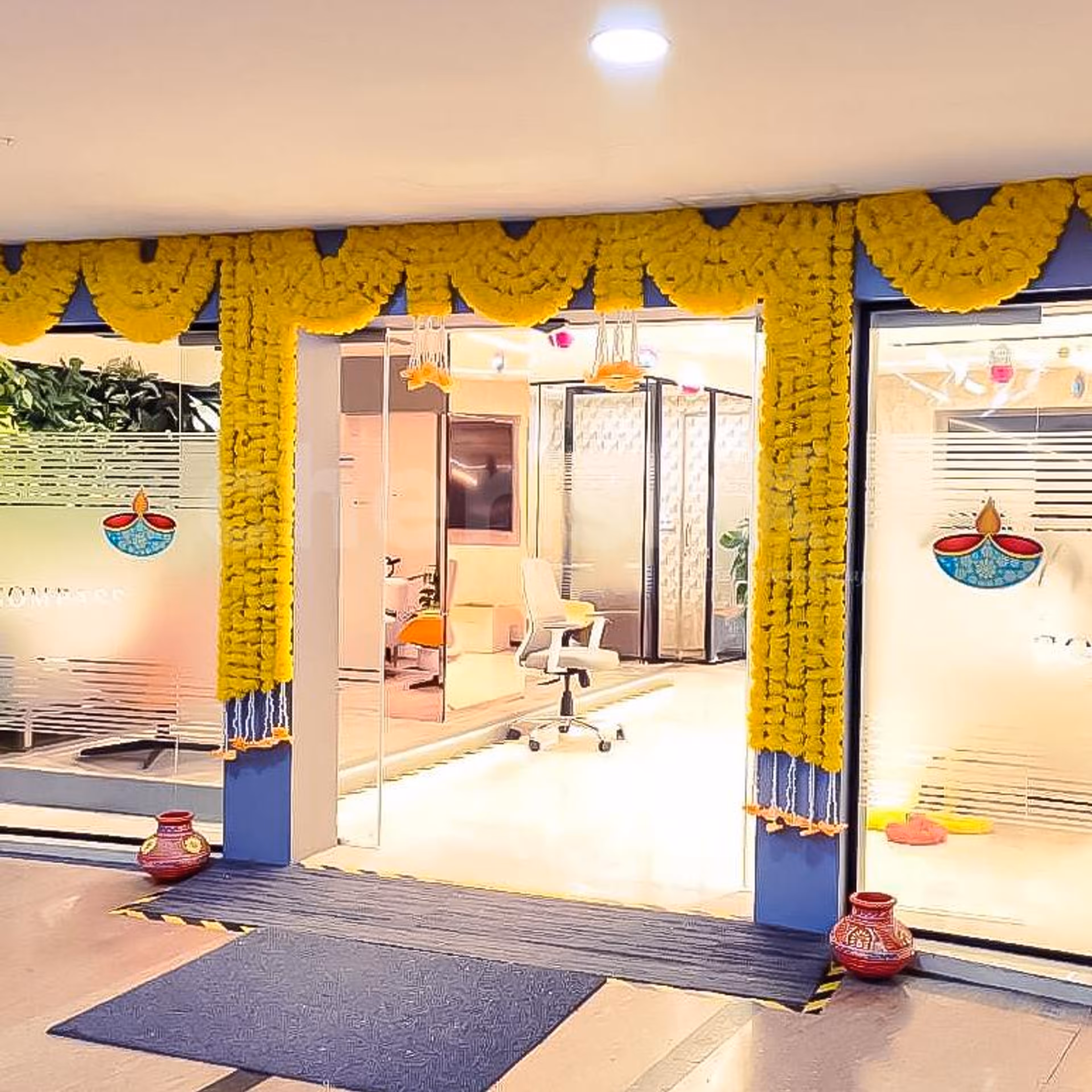 Indian craft decoration revives the modern office decor with subtle elements