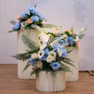 Ideal choice of texture, tone, and elements in colorful engagement decor setup