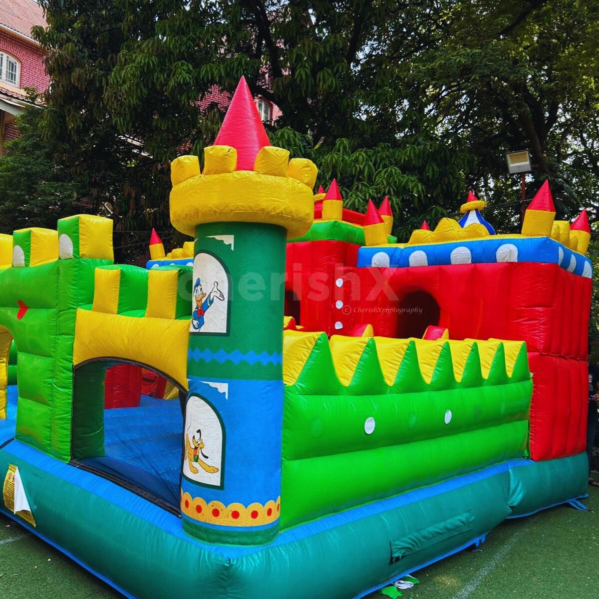 Spacious play area lets multiple kids jump and play together