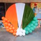 Ring backdrop with fabric draping crafts National canopy structure