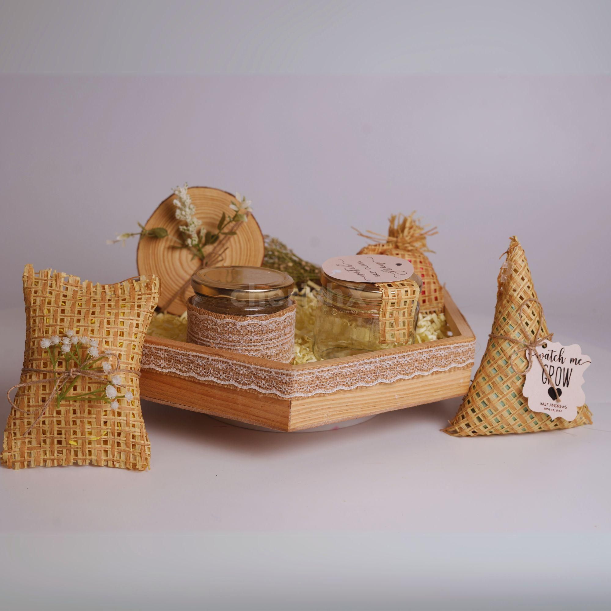 The watch Me Grow basket is intended to symbolize something new.