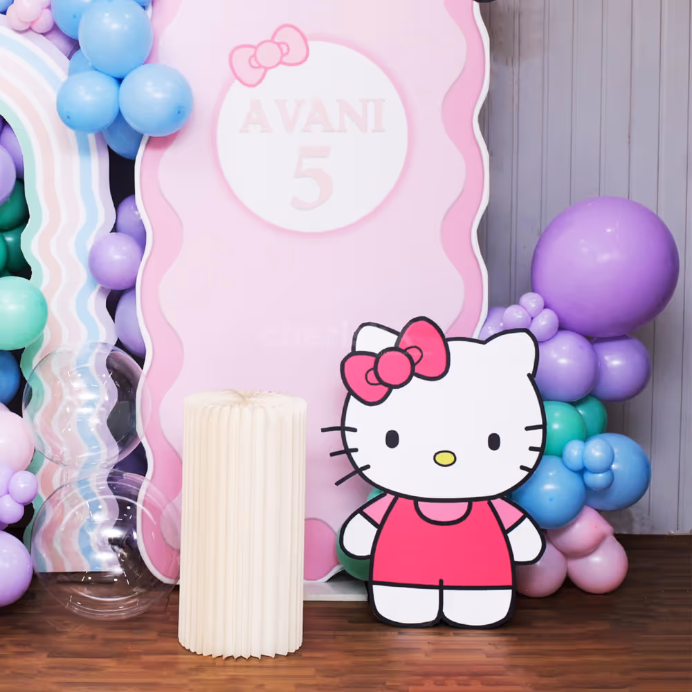 Vibrant pastel balloon arch brings fun and cheer.