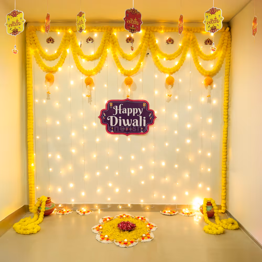 Fairy lights send warm and celebratory vibes setting a tone for Diwali celebrations
