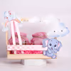 Quirky elephant-print hamper for a special birthday.