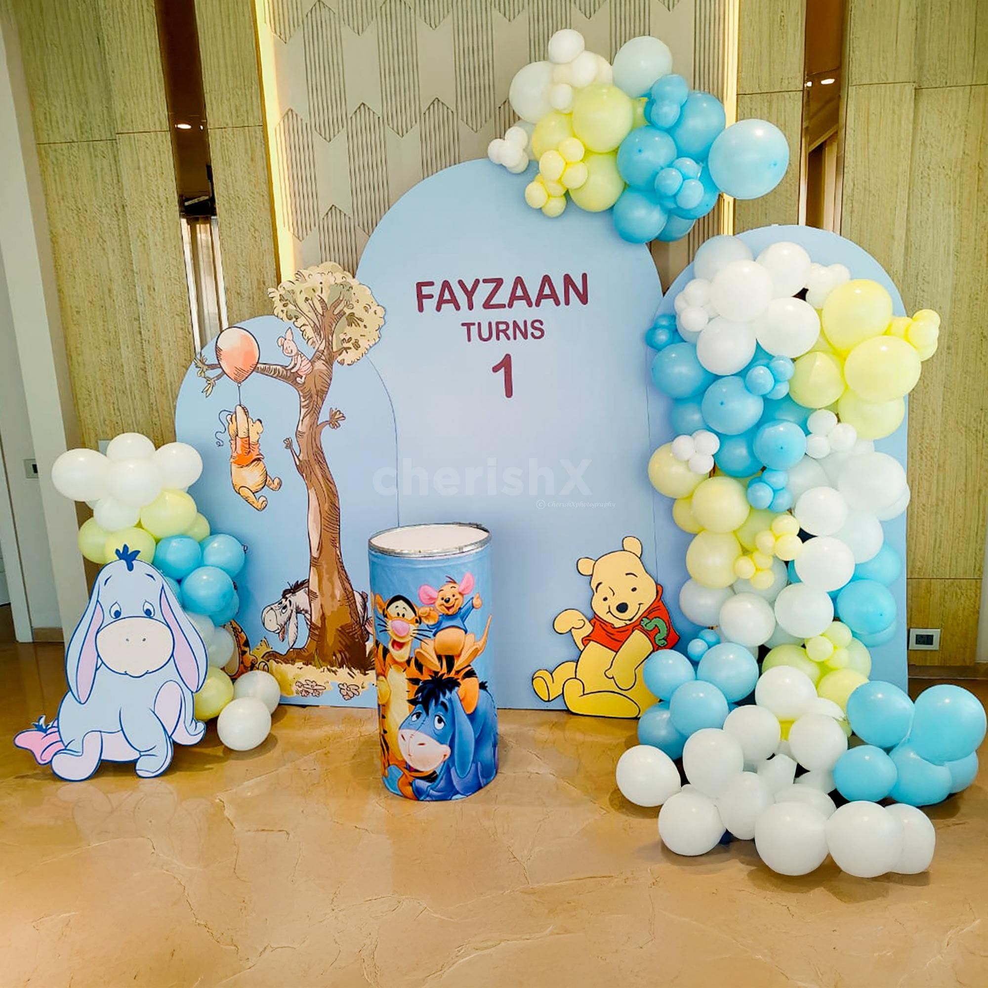 Pooh and Eeyore cutouts for warmth and whimsy.