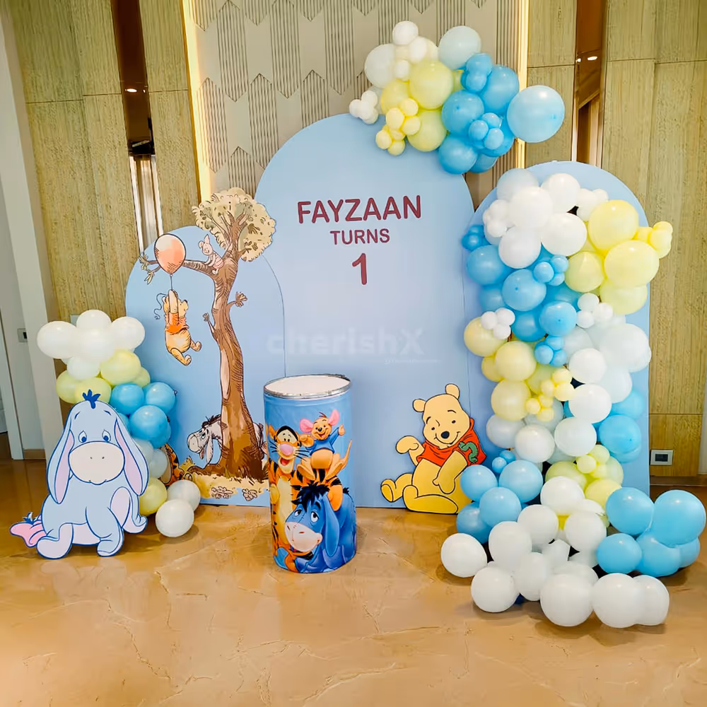 Pooh and Eeyore cutouts for warmth and whimsy.