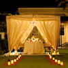 cabana dining, romantic dining, luxury dining setup