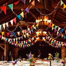 Celebrate Holi under a rainbow canopy of colors and twinkling lights!