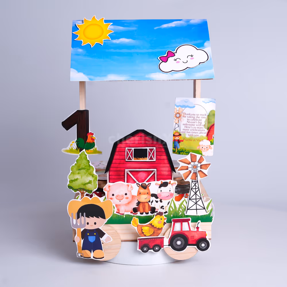 Mini wooden cottage and themed jars create a delightful present.
