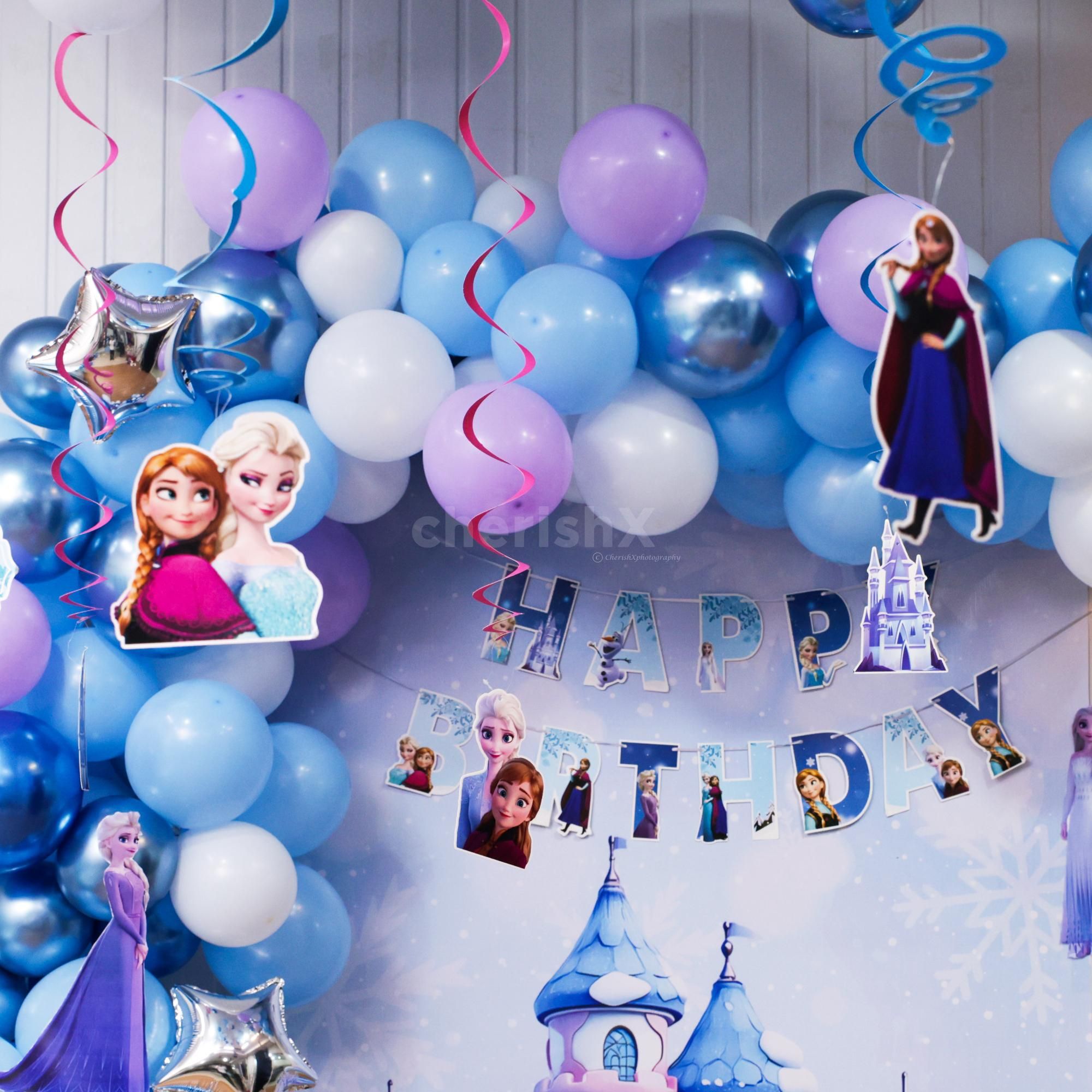 Stickers and swirls fill the space with frozen celebration joy for every photo