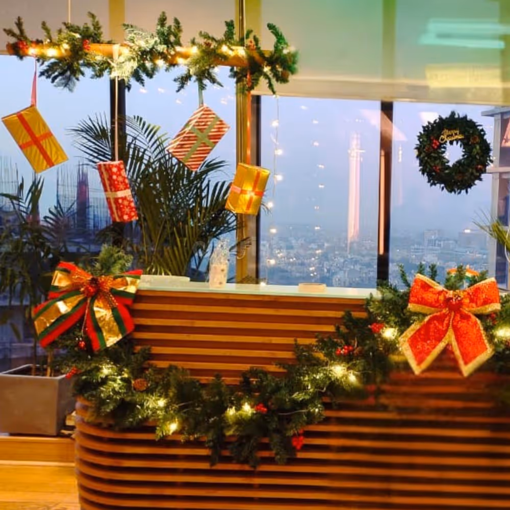 Warm fairy lights create a cozy and inviting atmosphere when Christmas is around