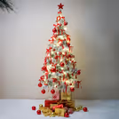 Red and golden gift boxes under tree perfectly compliments the celebratory mood
