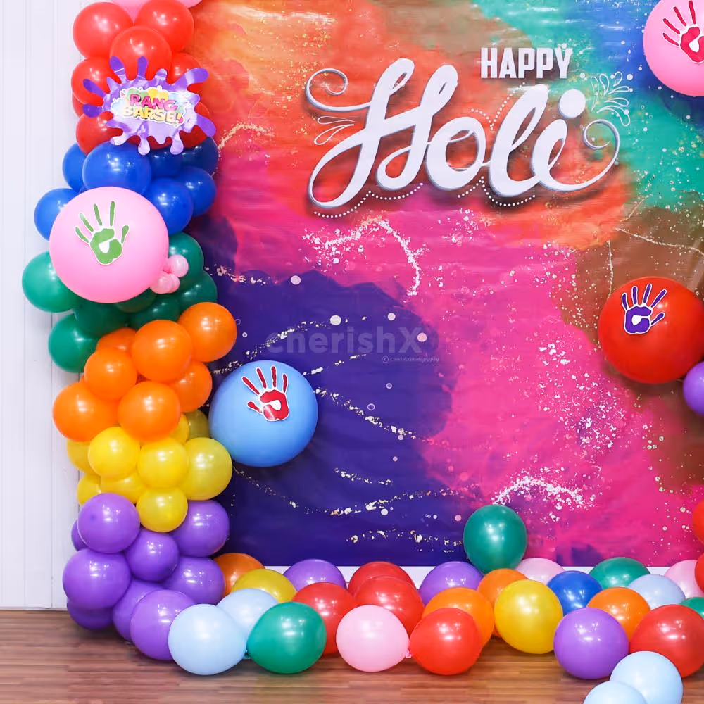 A perfect Holi party arrangement with happiness and vibrant colors!