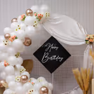 Perfect combination of neutral colors and natural elements for Birthday joy