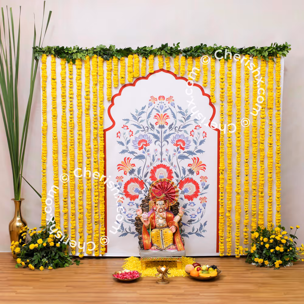 Simple yet elegant daisy flower bunches on the floor bring positivity and spirituality