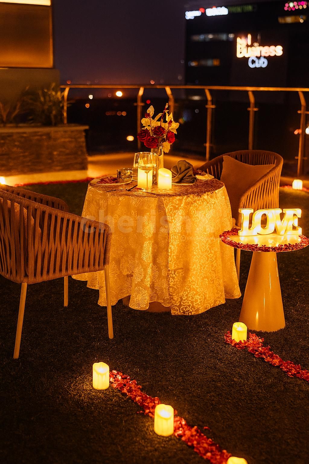 Pivate terrace candlelight dining by hilton