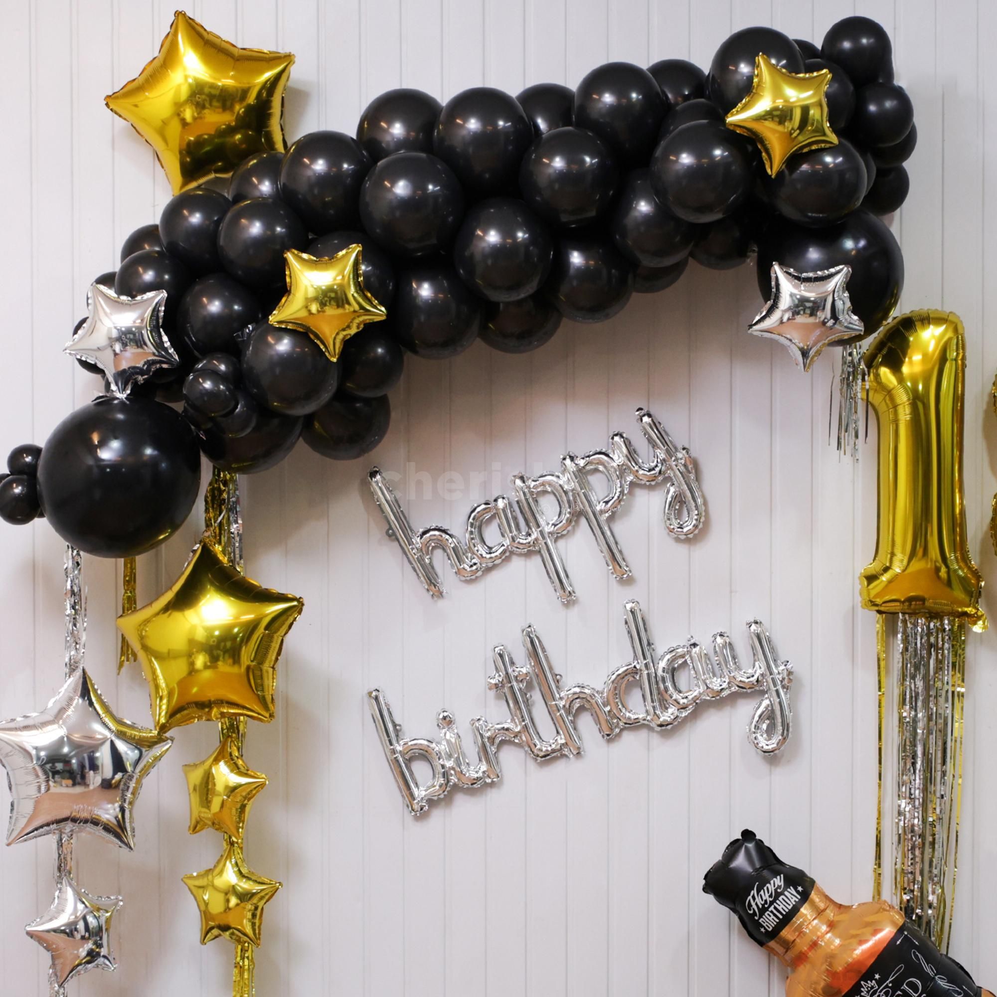 Capture the golden moments with scattered balloons of contrasting colors