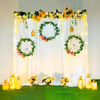 A rustic floral backdrop filled with love